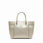 Guess Metallic Gold Monogram Tote Bag