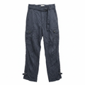 Zara Women's Charcoal Grey Belted Linen Blend Cargo Pants