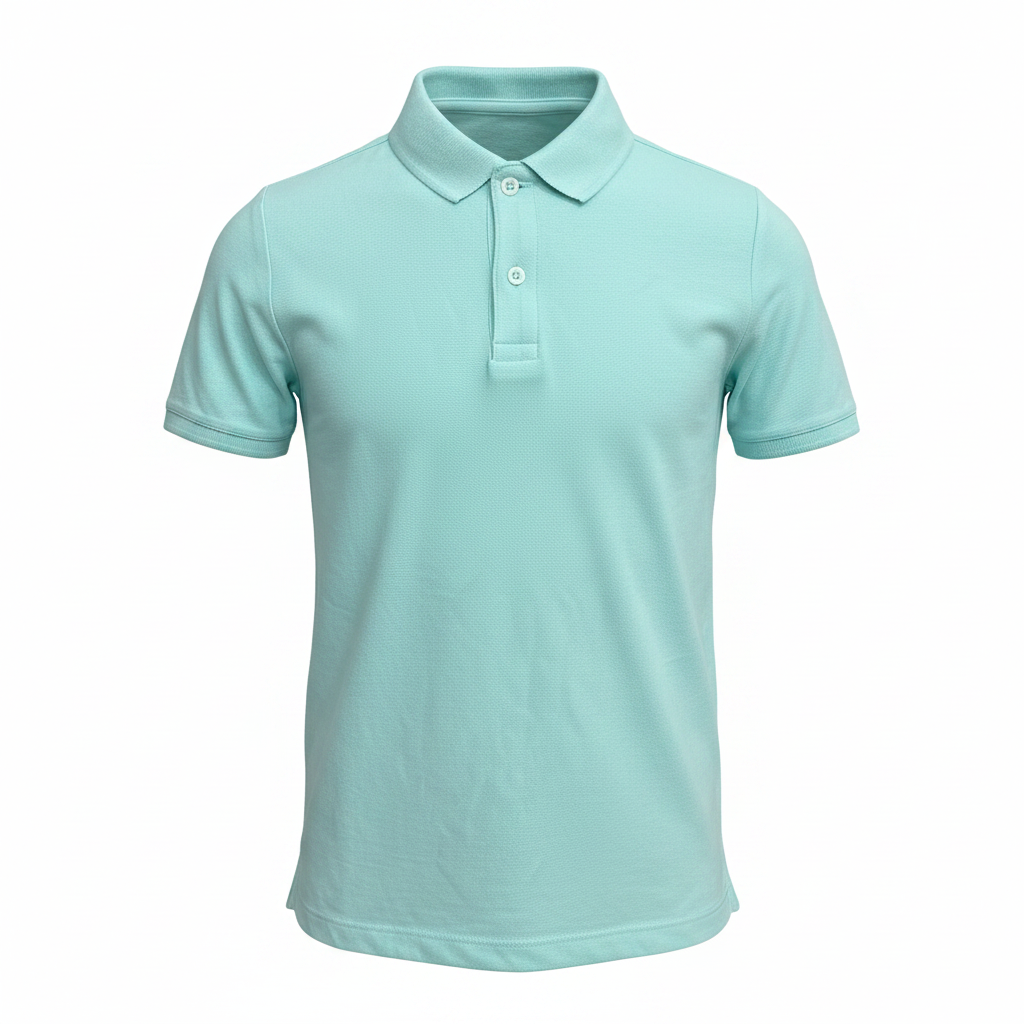 TEX Kids Mint Green Short Sleeve Piqué Polo Shirt