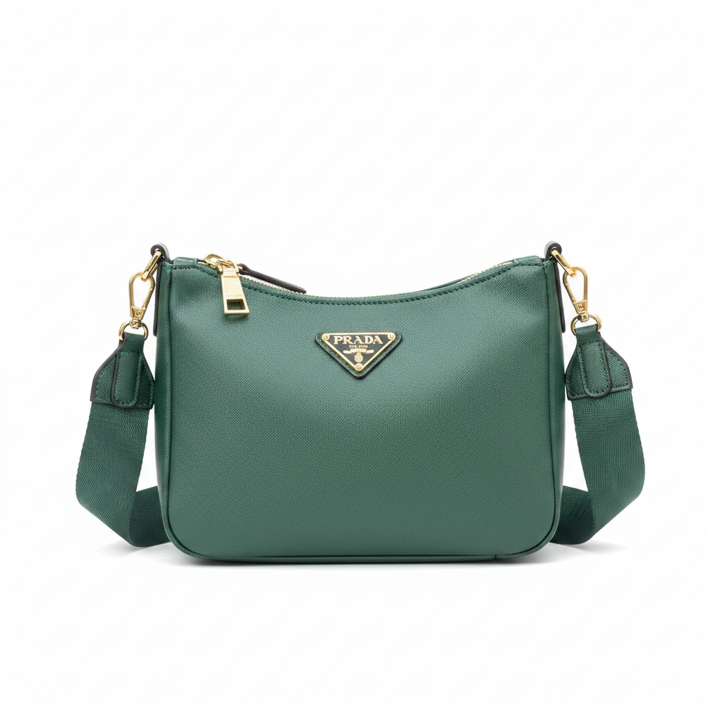 PRADA Women's Forest Green Multi-Pouch Shoulder Bag