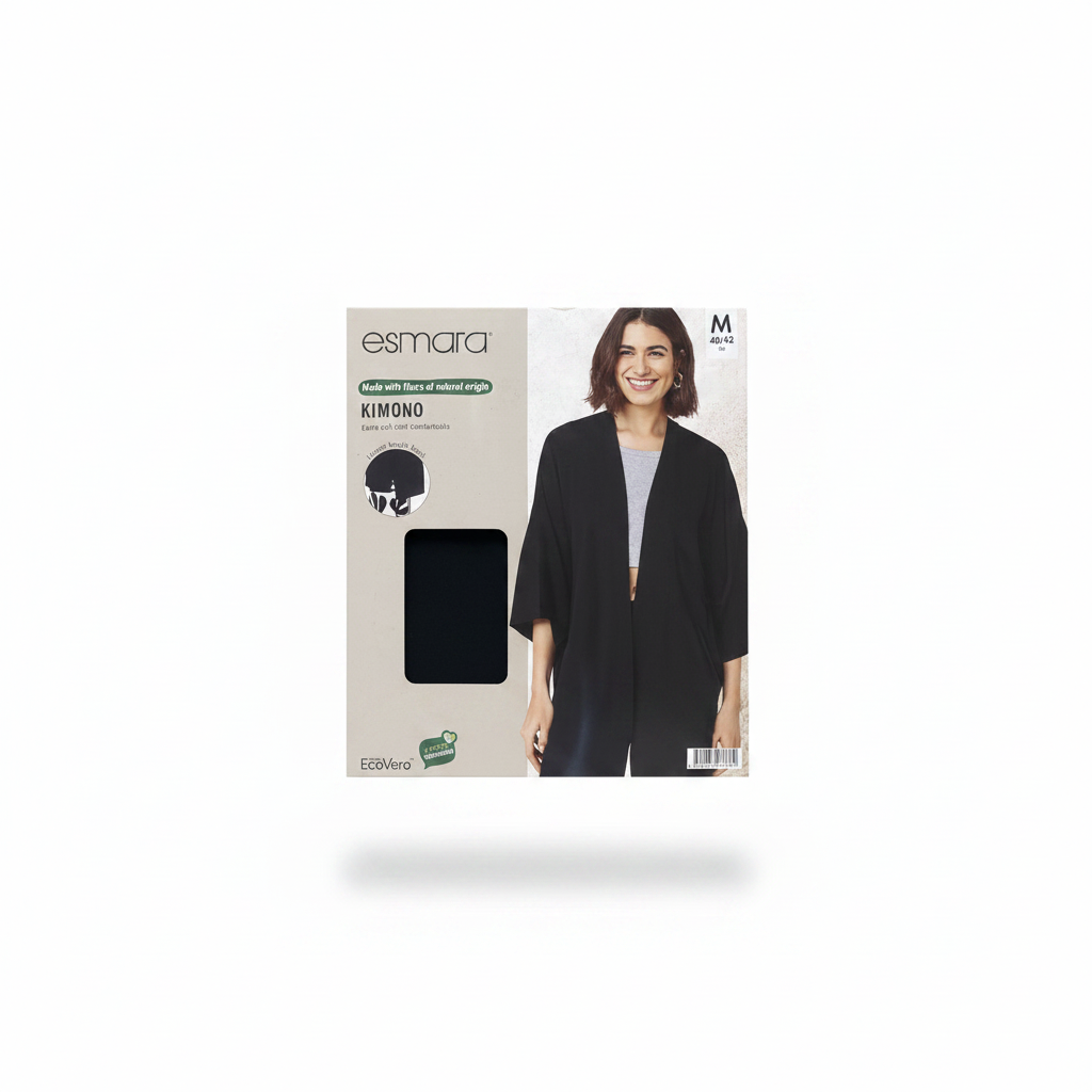 Women's Black Linen Kimono - Longer Length Back