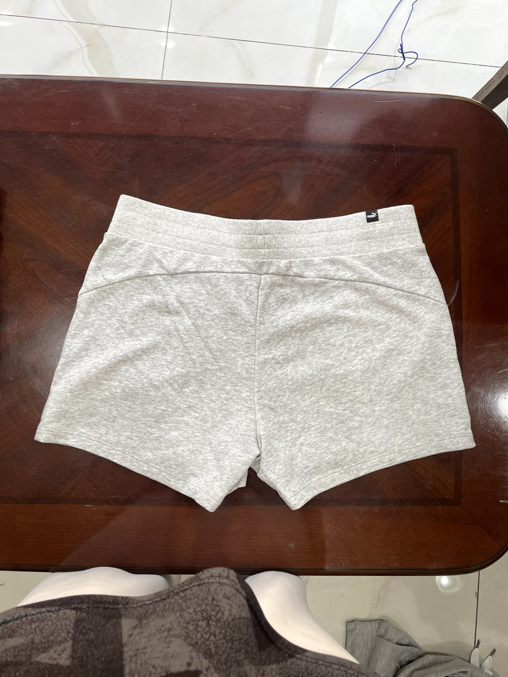 Puma Grey Heather Logo Athletic Sweat Shorts