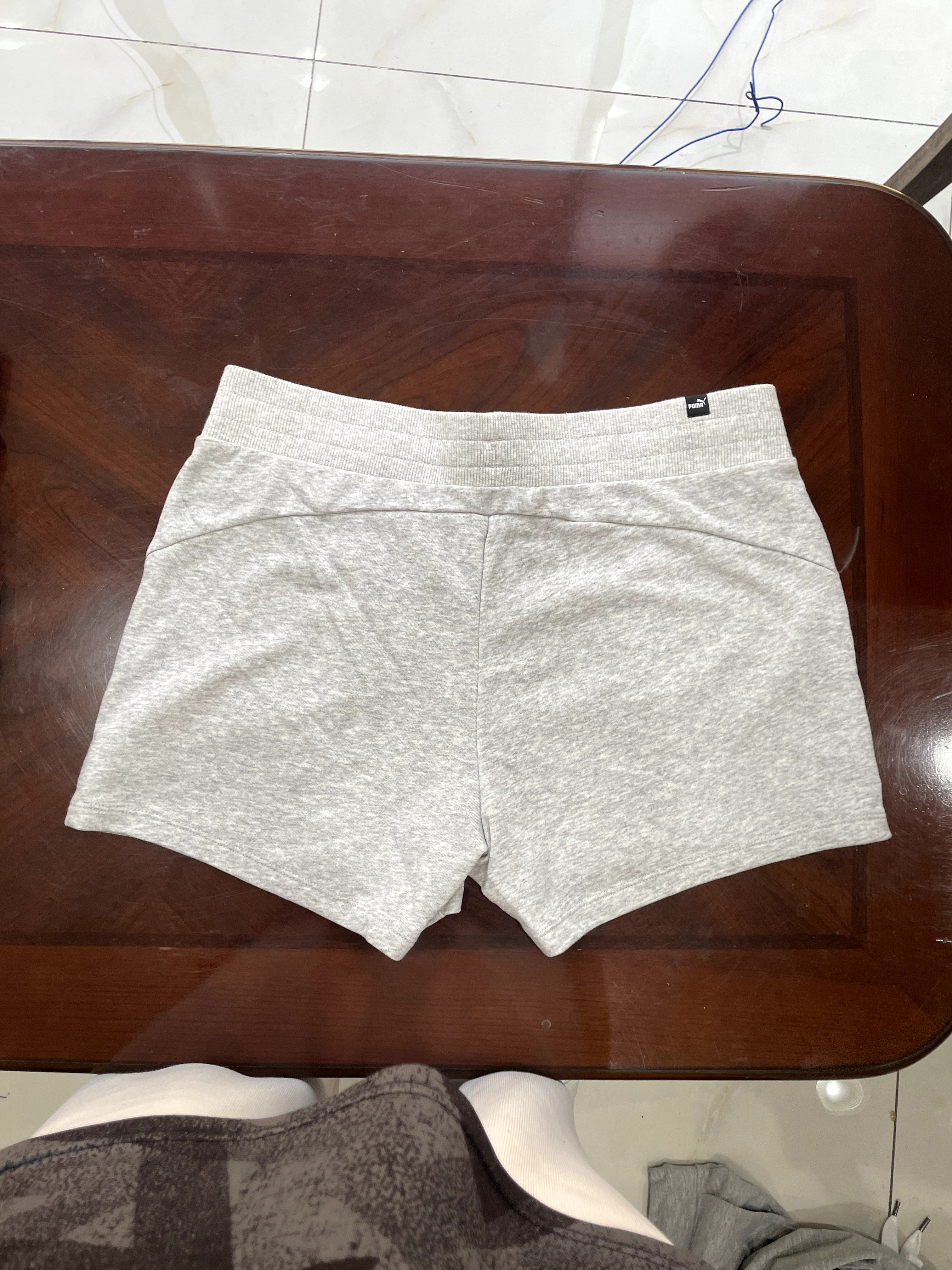 Puma Grey Heather Logo Athletic Sweat Shorts