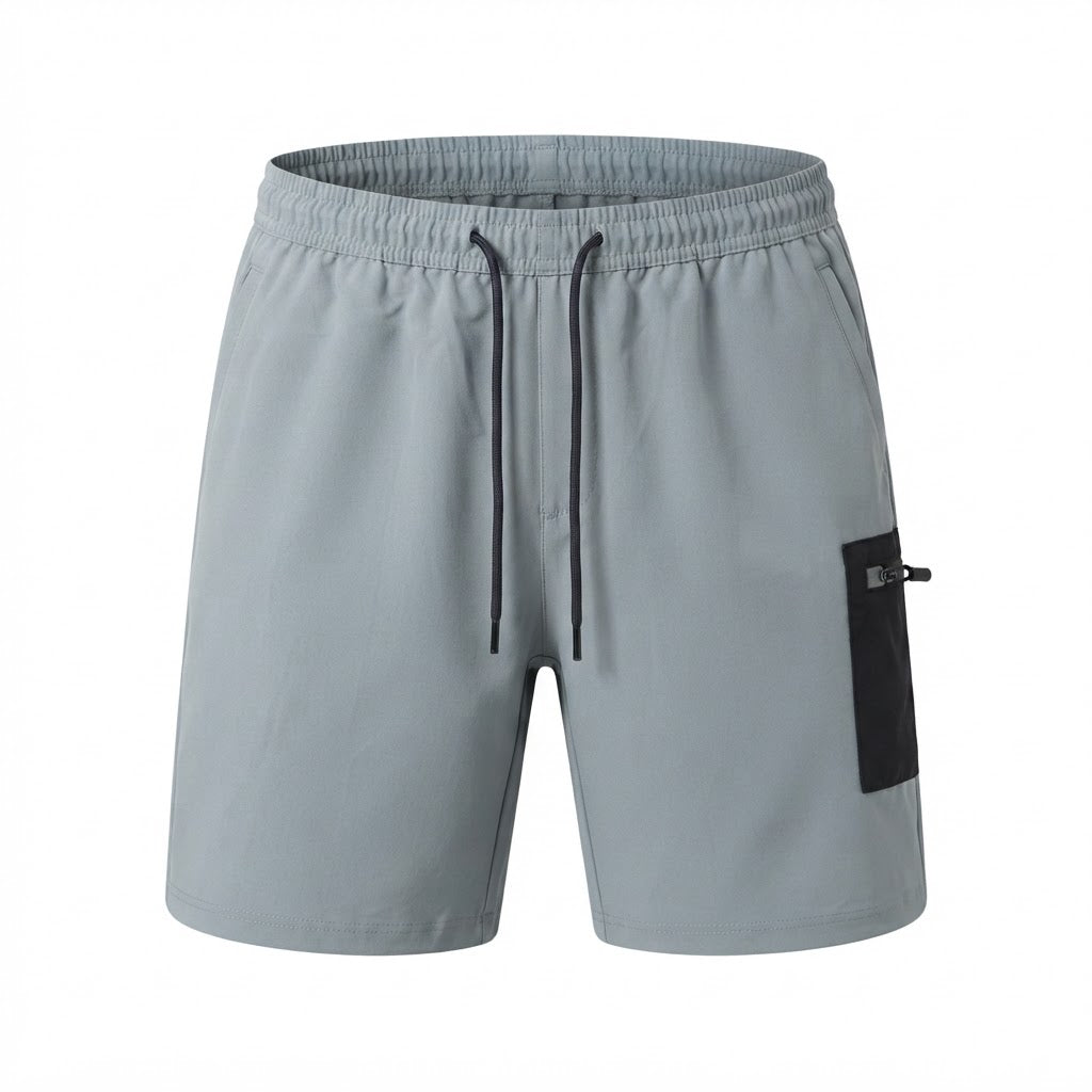 Men's Light Grey Utility Cargo Activewear Shorts