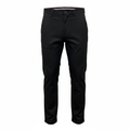 DERIK MARK Men's Slim-Fit Black Cotton Chino Trousers