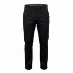 DERIK MARK Men's Slim-Fit Black Cotton Chino Trousers