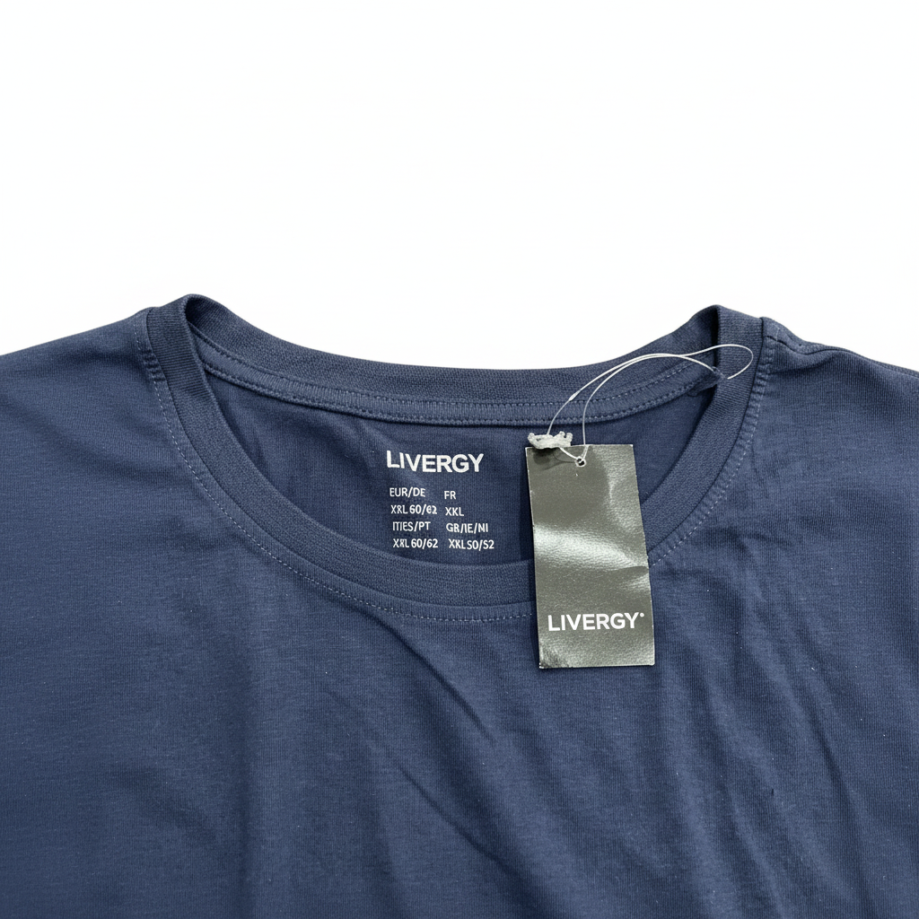 Men's Livergy Long Sleeve Navy Blue Crew Neck Tee - XXL