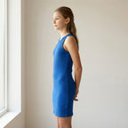 SHEIN Royal Blue Sleeveless Ribbed Knit Column Mini Dress