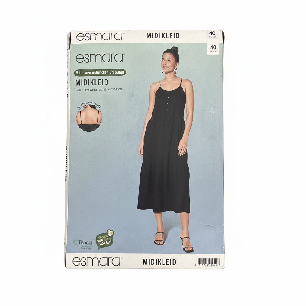 Esmara Women's Black Button-Front Midi Dress