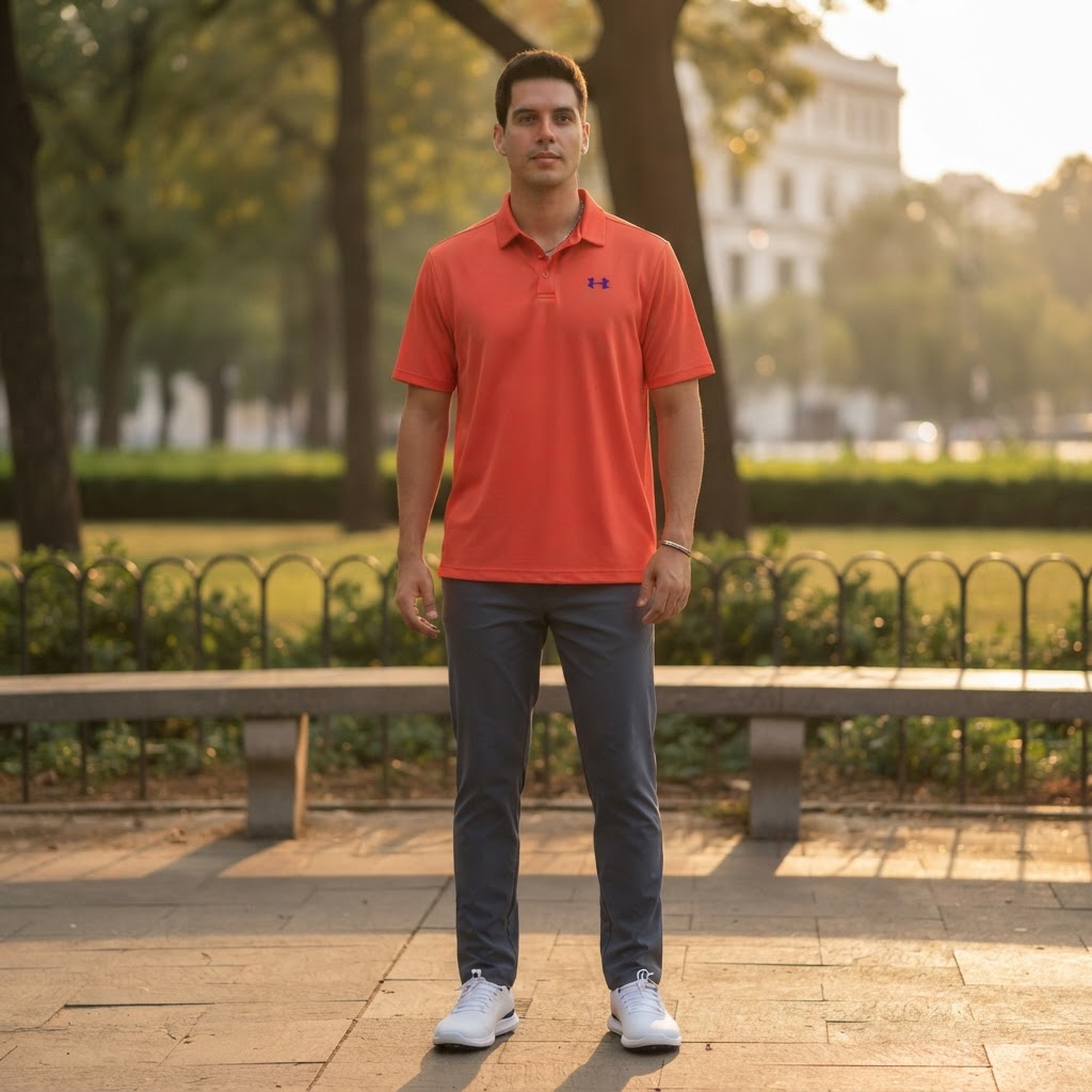 Under Armour Orange-Red Performance Piqué Polo Shirt Loose F