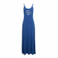 Blue Graphic Print Halter Neck Maxi Dress