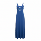 Blue Graphic Print Halter Neck Maxi Dress