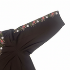 Elegant Black Beaded Floral Abaya for Women