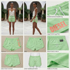 Mint Green Active Shorts with Drawstring Waist