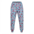 Women's Light Blue Floral Print Pajama Jogger Pants