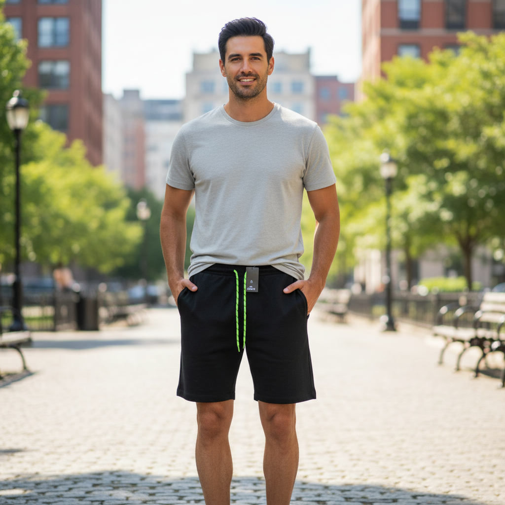 Men's CRIVIT Black Cotton Sweat Shorts - NWT