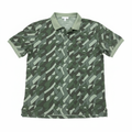 Lacoste Men's Green Geometric Slim Fit Polo Shirt