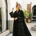 Elegant Black Embroidered Sequin Abaya