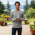 Men's Caterpillar Long Sleeve Logo T-Shirt Grey Size M