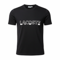 LACOSTE Women's Black Graphic Logo Crew Neck T-Shirt