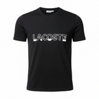 LACOSTE Women's Black Graphic Logo Crew Neck T-Shirt