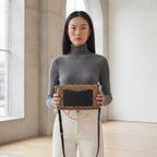 COACH NEW YORK Black Leather and Monogram Crossbody Bag