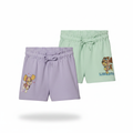 Paw Patrol Liberty Kids 2-Pack Cotton Shorts - Purple/Green