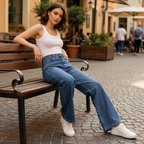 Premium High-Waisted Wide Leg Denim Jeans