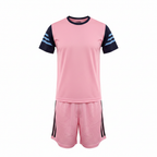 Kids' Pink and Navy Blue Sports T-Shirt and Shorts Set