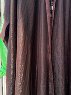 Women's Brown Metallic Open Front Draped Cape Abaya