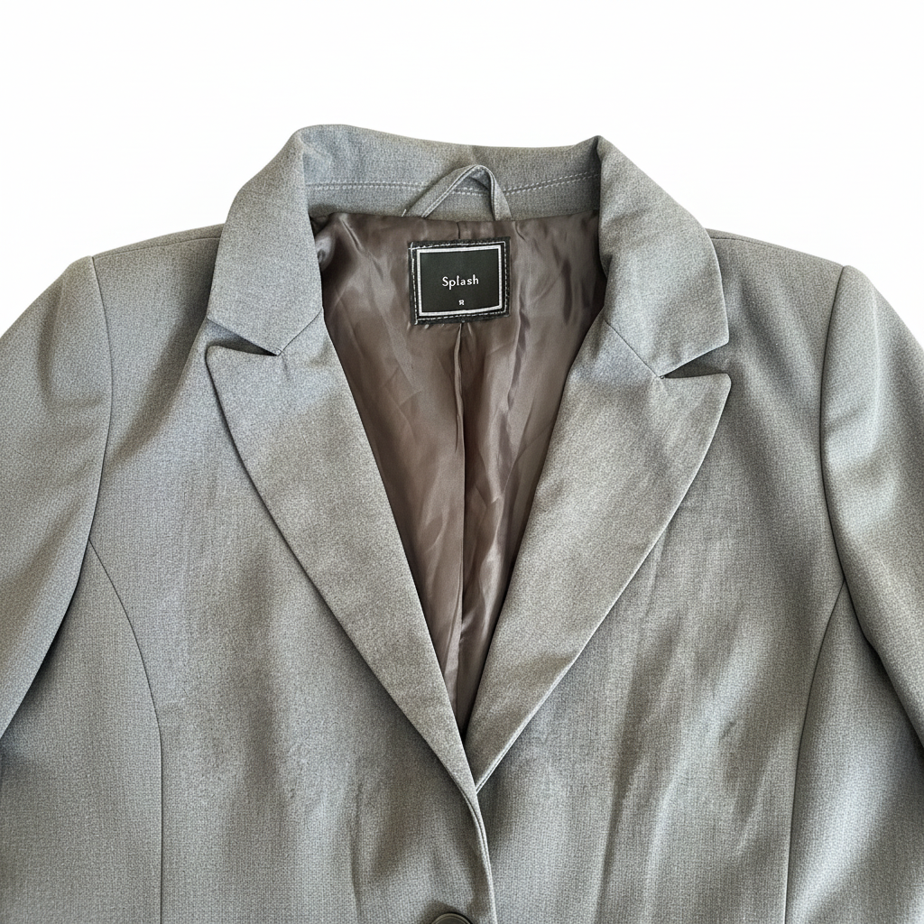 Women's Grey Tailored Single Button Blazer