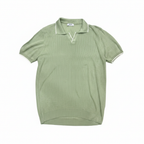 Marrakech Knitting Men's Green Knitted Polo Shirt - Size S