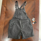 esmara Charcoal Grey Denim Short Overalls with Bib Pocket