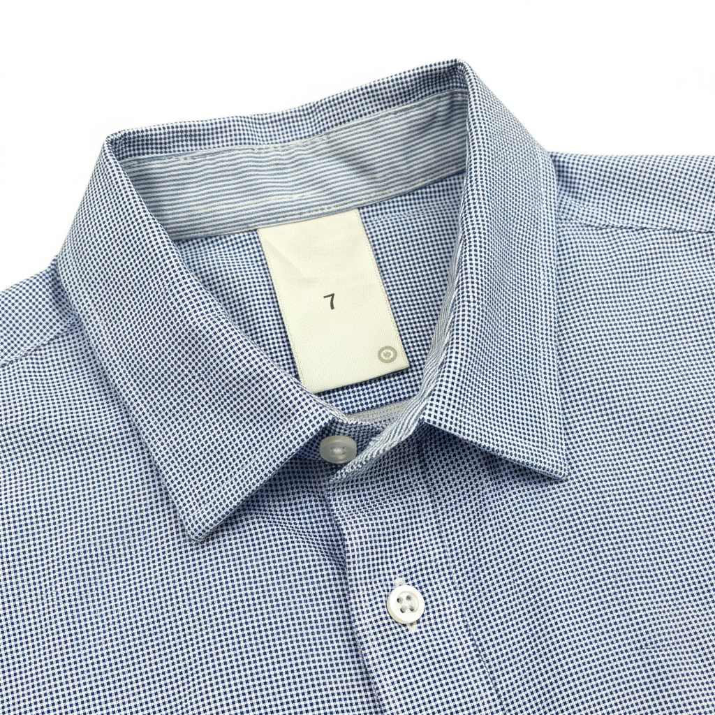 Kids Light Blue Micro Check Button Down Shirt