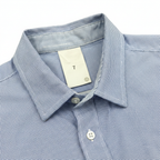 Kids Light Blue Micro Check Button Down Shirt