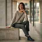 [WearU Generated:campaign_2] Brilliant Basics Cream Leopard Knit Cotton Long-Sleeve Top – detail view