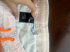 Men's Peach Seersucker Striped Shorts with Orange Drawstring