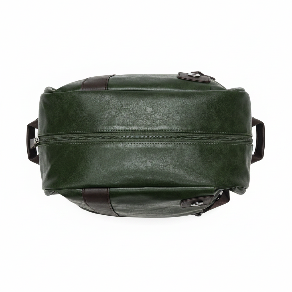 Forest Green Leather Casual Everyday Backpack