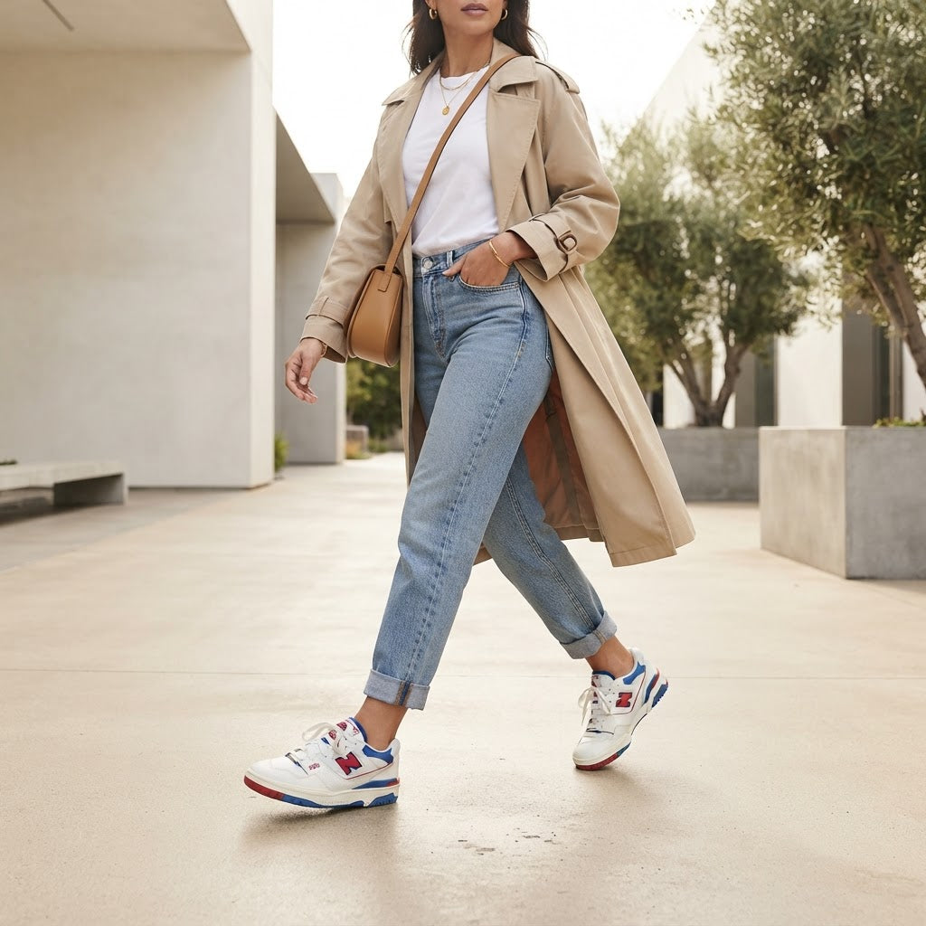 New Balance 550 White Blue Red Sneakers