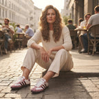 Adidas Adidas White & Pink Heart Print Samba-Style Sneakers