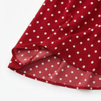 Women's Red Polka Dot Wrap Peplum Blouse