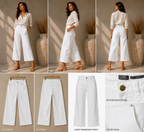 Max Women's White Cropped Wide-Leg High-Rise Jeans - UK 10