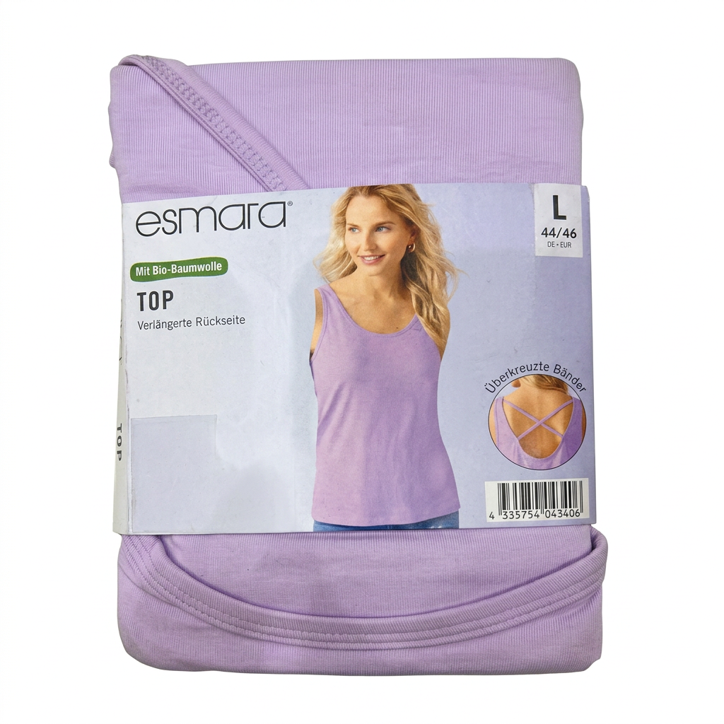 Esmara Women's Purple Cotton Tank Top with Cross Back