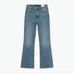 Bershka Bershka Mid-Washed Blue Long Flare Jeans with Raw He