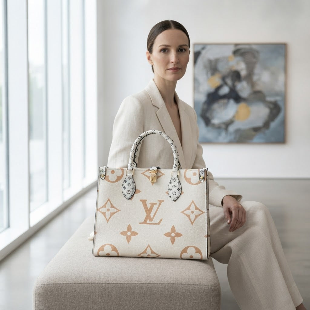 LV, LOUIS VUITTON PARIS made in France Off-White Monogram Gr