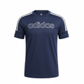Adidas Kids Navy Blue Climalite Three Stripe T-Shirt XS