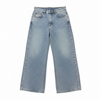 Women's Light Wash Wide-Leg Denim Jeans