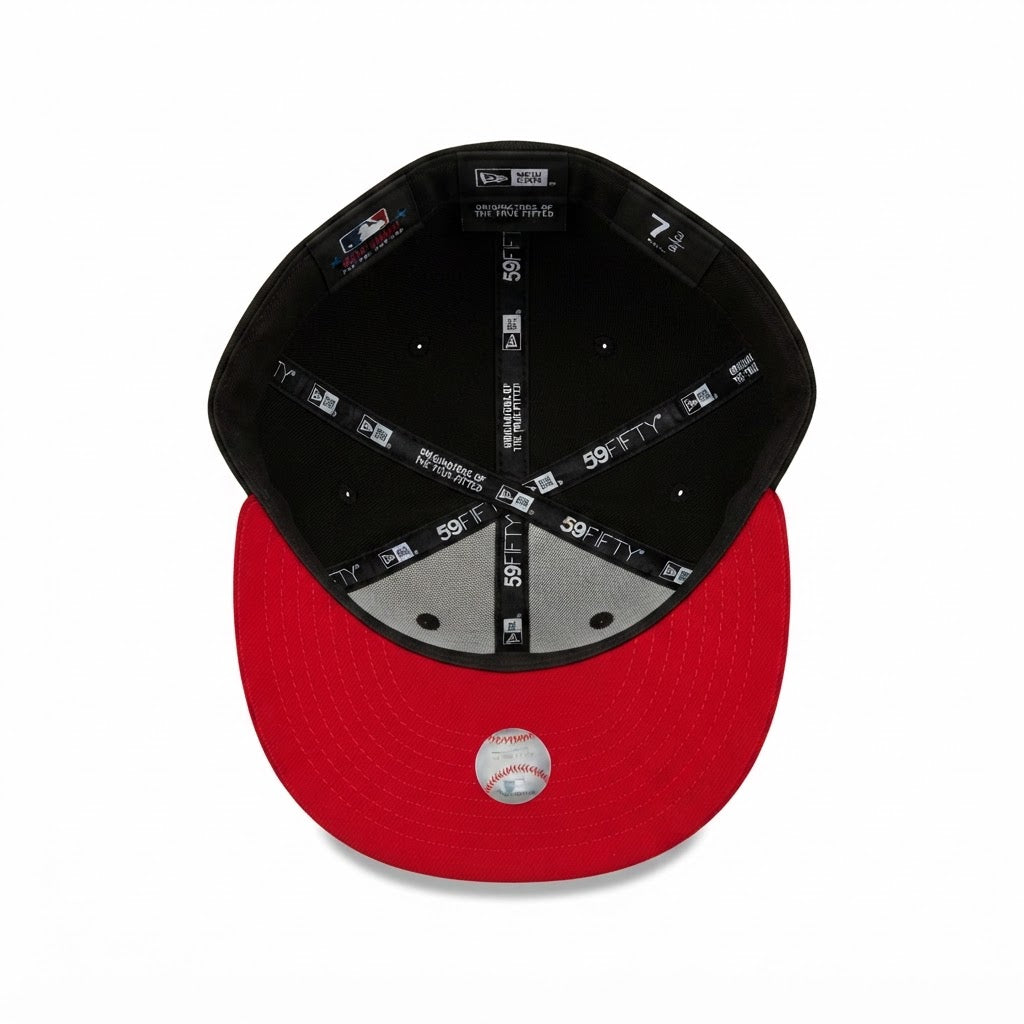 NEW ERA Unisex Black and black Flat Brim Fitted Hat