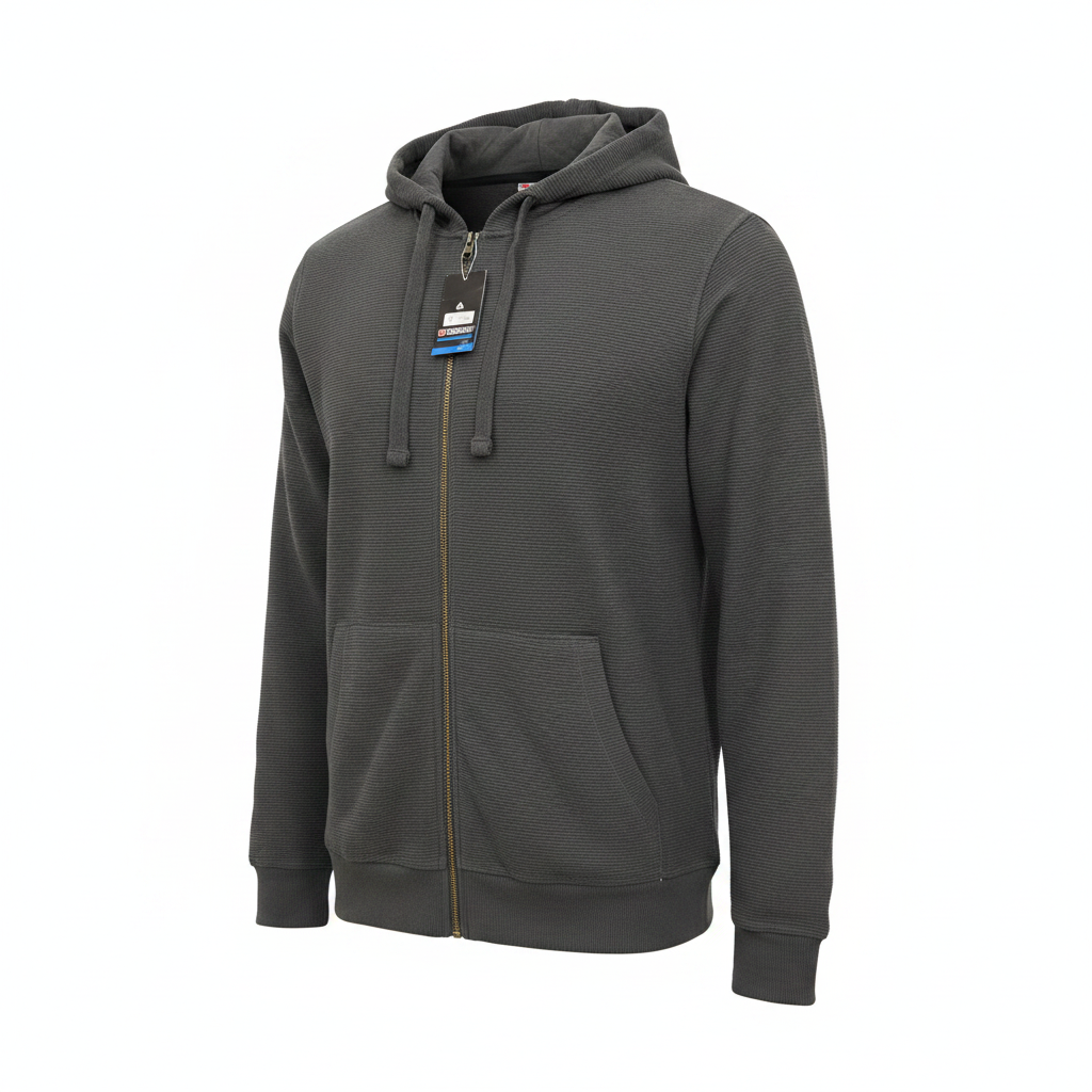 Parkside Men's Olive Waffle Knit Zip-Up Hoodie - XL