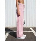 PrettyLittleThing Baby Pink Wide Leg Denim Jeans - Contempor